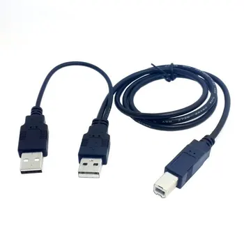  Podwójny USB 2.0 Wtyk do standardowego kabla B Male Y 80 cm do drukarki, skanera i zewnętrznego dysku twardego
