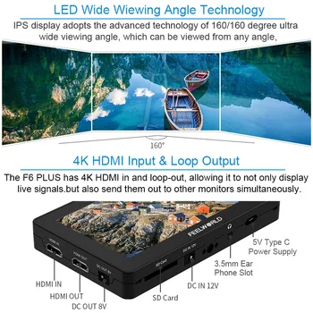  FEELWORLD F6 PLUS V2 4 DO HDMI Przenośny Monitor 6 