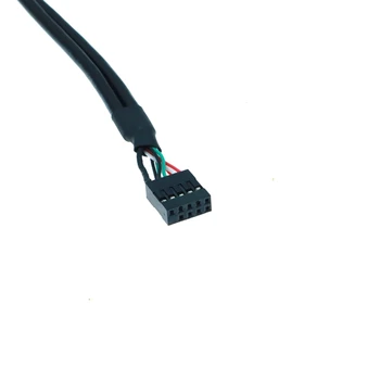  Podwójny USB 2.0 Typ A żeńskie z głowicą do obudowy komputera płyta główna 9-pinowy Kabel z otworem na Śruby panelu płyta 30 cm 50 cm