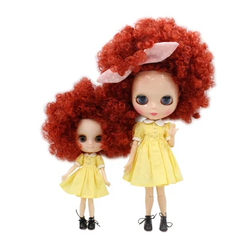 Lodowa lalka DBS Blyth lalka мидди 1/6 bjd 1/8 bjd kręcone włosy afro włosy 30 cm 20 cm prezent dla dziewczynki zabawka anime