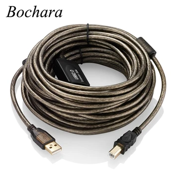  Bochara 10 m Pozłacane USB 2.0 Kabel do drukarki Typ A Wtyk typu B Wbudowany chipset IC z podwójnie (folia + oplot)