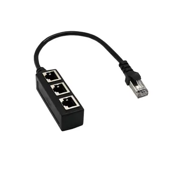  RJ45 Rozdzielacz Kabel Ethernet Zasilacz Od 1 Wtyczki Do 2/3 Żeński Port Ethernet Do Internetu Lan Gniazdo Kabla Ethernet