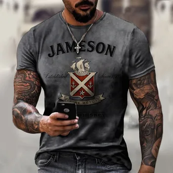  2021 Europejskie i amerykańskie męskie modne t-shirty, Nowe męskie koszulki z nadrukiem, Bluzki