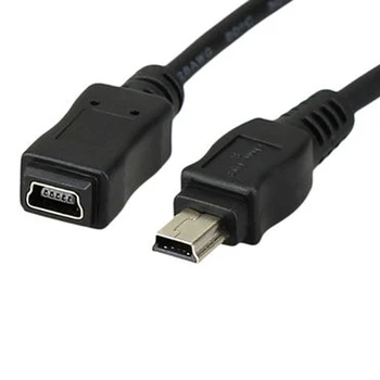  Nowy Podwójny ekran 0,5 M 1,5 M T port Mini 5pin USB2.0 B od mężczyzny do Kobiety Samochodowy Przedłużacz Kabla zasilania Linia transmisji danych