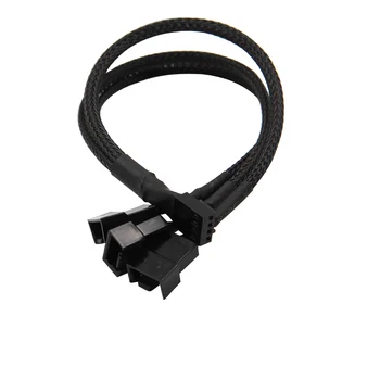  Czarna netto kurtka z rękawami 6 cali od 1 do 3 z 3-pin procesor Molex TX4 3-pin obudowa PWM Rozdzielacza wentylatora Koncentrator Przewód-adapter do rozgałęzienia zasilania