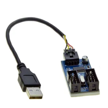  USB 2.0 Wtyk od 1 do 2 9Pin gniazdo USB ze złączem USB-przedłużacz ze złączem USB2.0 do 9-pin USB-hub USB 2,0 9-pinowy Port Multilier