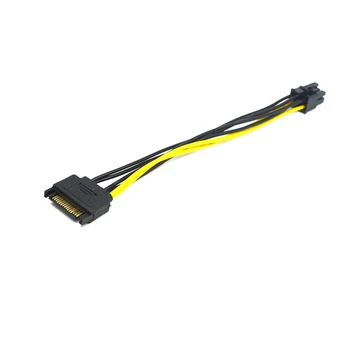  5 szt. 20 cm SATA 6pin do karty Graficznej Kabel Zasilający SATA 15pin do 6pin PCIe PCI-e PCI Express Adapter Zasilania do Kopania